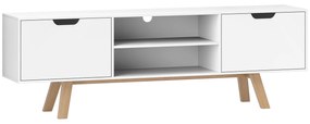 HOMCOM Suport TV cu sertare și rafturi deschise, MDF, 150 x 39 x 50 cm, Alb | Aosom Romania