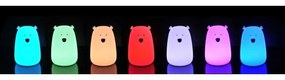 Lampă LED RGB pentru copii BEAR, tactilă, 0,8W, 5V, albă + USB