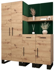 Set mobilier pentru hol Amanda 7 (Stejar artisan + verde). 1085917