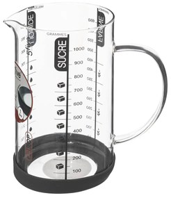 Cana gradata de bucătărie, sticlă, 1 l
