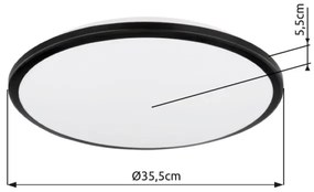 Plafonieră LED Globo 41569-18B XANDER LED/18W/230V 3000K d. 35 cm negru