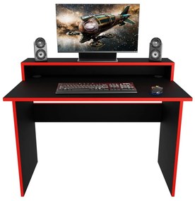 Masă PC gaming Adapt (Negru + Roșu) (fără iluminat). 1054992
