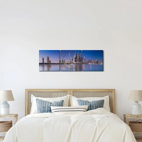 Tablou cu zgârie norii (cu ceas) (90x30 cm)