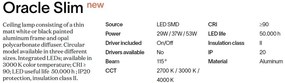 Lustra LED design geometric Oracle slim pl d050 round 4000k on-off alba