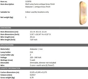 Aplica de perete design LUX Sumo, alama antica 115976 HZ