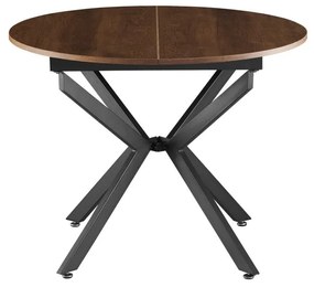 Masă de sufragerie extensibilă Amero (stejar închis + negru) (pentru 4-6 persoane). 1116196