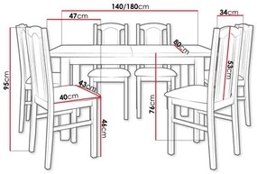 Set sufragerie (pentru 6 persoane) Asignados AL6 (sonoma + bej deschis). 1121731