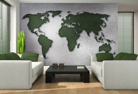 Fototapet - Harta verde a lumii (152,5x104 cm), în 8 de alte dimensiuni noi