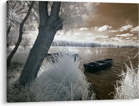 Tablou cu barca pe lac (70x50 cm)