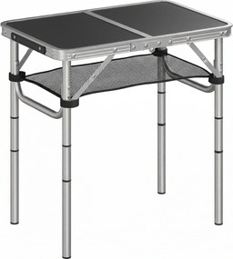Outsunny Masă de Camping Pliabilă 60 cm, Picnic cu Strat de Plasă, Negru | Aosom Romania