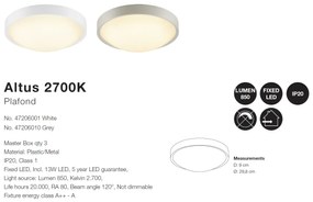 Plafoniera LED design circular Altus 2700 alba 47206001 NL