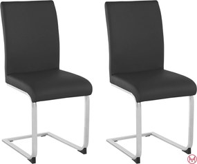 Set 2 scaune Charissa negre piele ecologica
