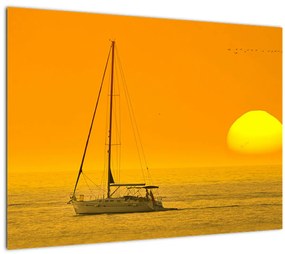 Tablou - Barca în mijlocul mării (70x50 cm)