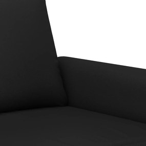 Canapea cu 3 locuri, negru, 180 cm, piele ecologica Negru, 212 x 77 x 80 cm