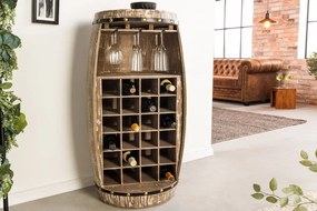 Butoi suport pentru sticle si pahare de vin Bodega 97cm natur