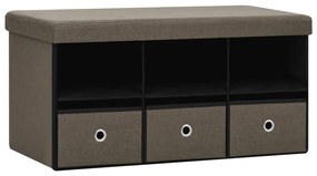 338806 vidaXL Bancă depozitare pliabilă, maro, 76x38x38 cm, imitație pânză