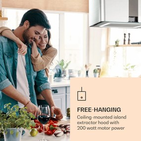 Futurelight Smart hotă insulă Recirculare 420m³/h LED din oțel inoxidabil