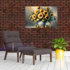 Tablou – Vază cu floarea-soarelui (90x60 cm)