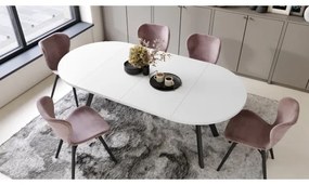 Masă de dining extensibilă ARTUR alb/negru