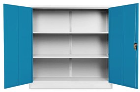 Dulap metalic universal mediu 120 x 40 x 120 cm, încuietoare cilindrică, albastru - ral 5012