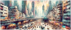 Tablou - Viața din marele oraș (120x50 cm)