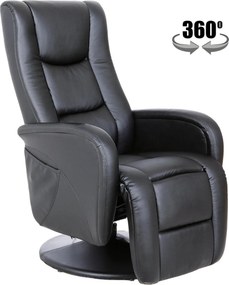 Fotoliu PULSAR, negru, piele ecologica/PVC, 68x85/135x85/106 cm