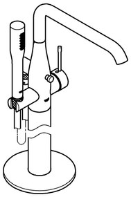 Baterie pentru cadă GROHE ESSENCE 23491001, 277 mm, crom lucios