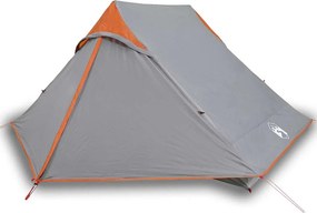 vidaXL Cort de camping pentru 2 persoane, gri, impermeabil