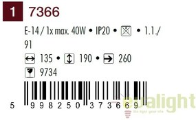 Aplica de perete clasica, Colette 7366 RX