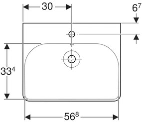 Lavoar baie suspendat alb 60 cm, dreptunghiular, Geberit Smyle Square Alb