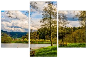 Tablou - Barcă pe lac (90x60 cm)