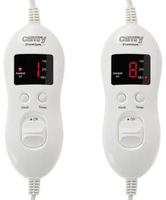 Patura electrica dubla Camry CR 7436, 2x60W, 150x160cm, Protectie la supraincalzire, 8 setari, Maro