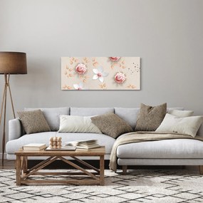Tablou - Flori de trandafiri (120x50 cm)