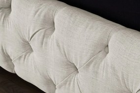 Pat elegant tapitat cu tesatura bej, PARIS CHESTERFIELD 180x200cm