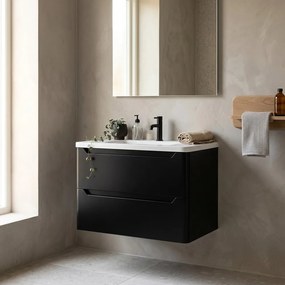 Dulap baza suspendat Rune Laguz 2 sertare 60 cm negru mat