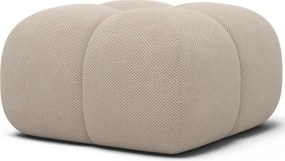 Puf Tapitat Covio 85x85x52 cm, Beige Velvet – Calmora 18