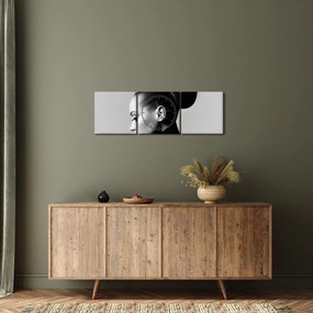 Tablou - Profilui femeii frumoase (cu ceas) (90x30 cm)