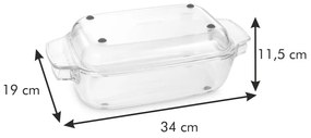 Vas de copt din sticlă cu capac 19x34 cm GrandChef - Tescoma