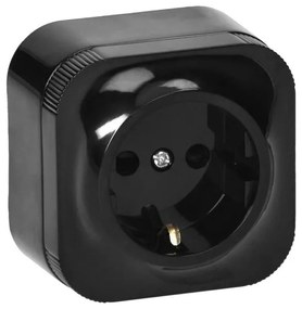 Priza simpla cu impamantare, montaj aplicat, IP20, Neagra, OR-OE-7205(GS)/B/10 Orno