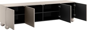 Comodă TV Sonatia II 200 cm cu patru uși pe picioare rotunde - casmir