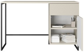 Birou cu sertar Asha 120 cm - cașmir / cadru negru