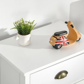 HOMCOM Comodă pentru Dormitor cu 5 Sertare Colorate, cu Mânere Metalice,  45x30x95.4 cm, Multicolor | Aosom Romania