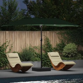 vidaXL Parasol de Grădină Verde 385 x 209 x 244 cm țesătură