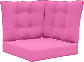 vidaXL Perna pentru canapea de exterior 3 pcs Roz Poliester