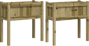 vidaXL Jardiniere de gradina cu picioare 2 buc. lemn de pin impregnat