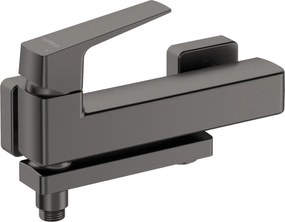Baterie pentru cada, montare pe perete, titan, pipa plianta, Deante Blur Titan