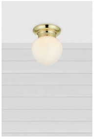 Plafonieră albă-alămie cu abajur din sticlă Ronda – Markslöjd