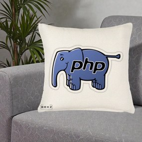Perna Personalizata PHP Elephant, 40x40 cm, Crem Reliefat, Husa Detasabila, Perna Inclusa, BEKZ®