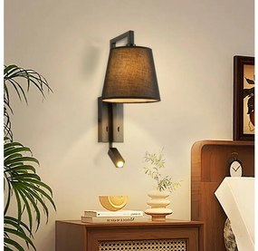 Lampă LED de perete Brilagi RAYA 1xE14/40W/230V + LED/3W negru