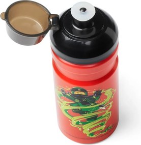 Sticlă pentru apă cu capac negru LEGO® Ninjago, 390 ml, roşu